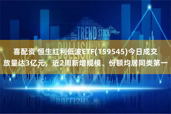 喜配资 恒生红利低波ETF(159545)今日成交放量达3亿元，近2周新增规模、份额均居同类第一