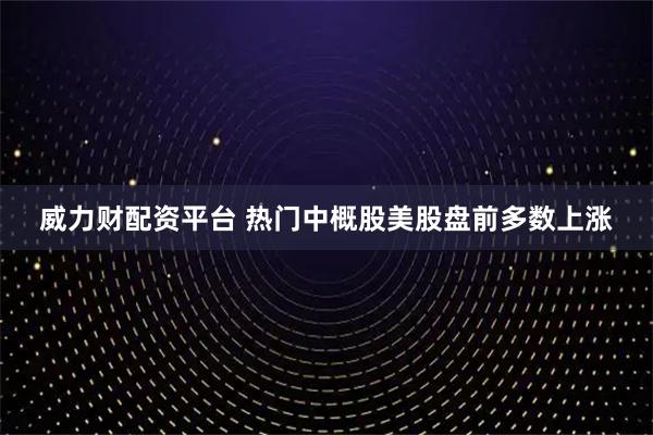 威力财配资平台 热门中概股美股盘前多数上涨